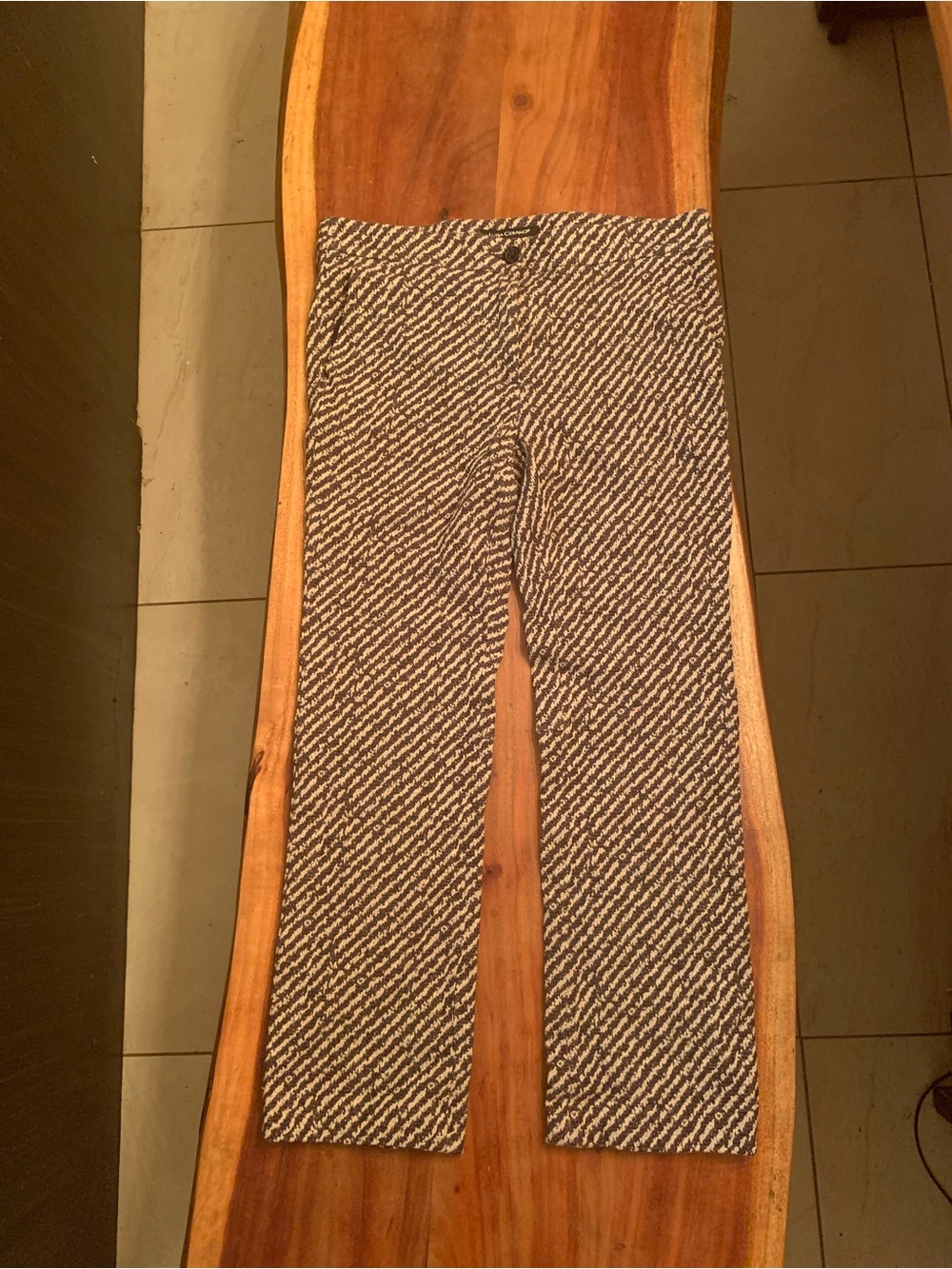 Women's Black & White Patterned Chinos